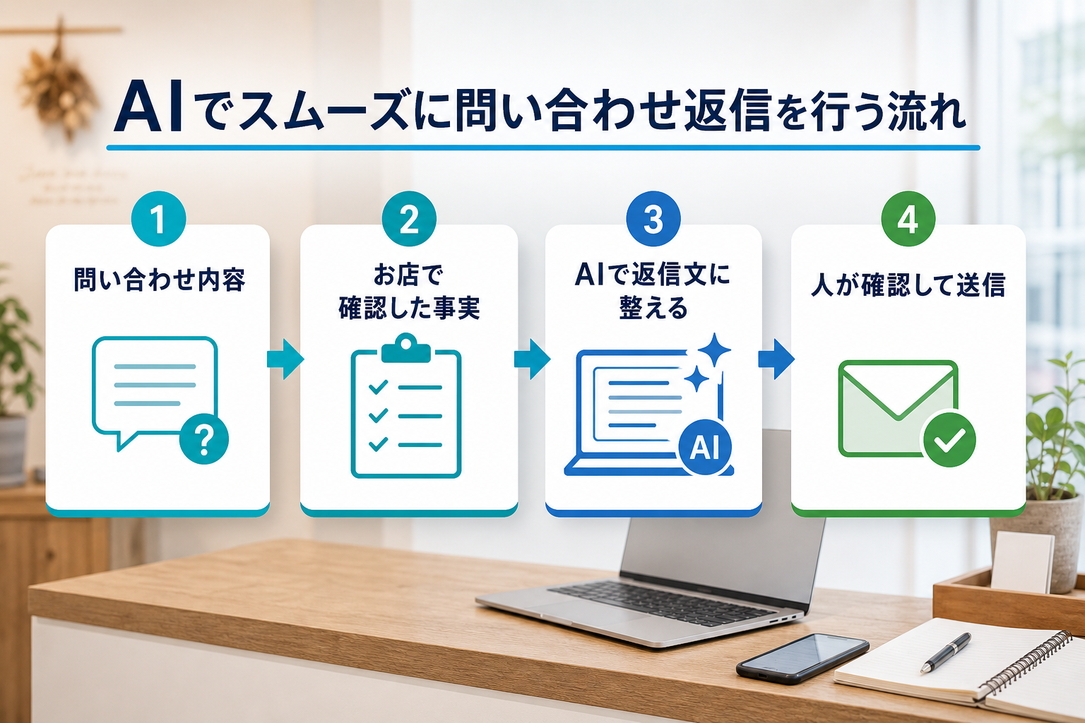 問い合わせ返信をAIで下書きする流れ