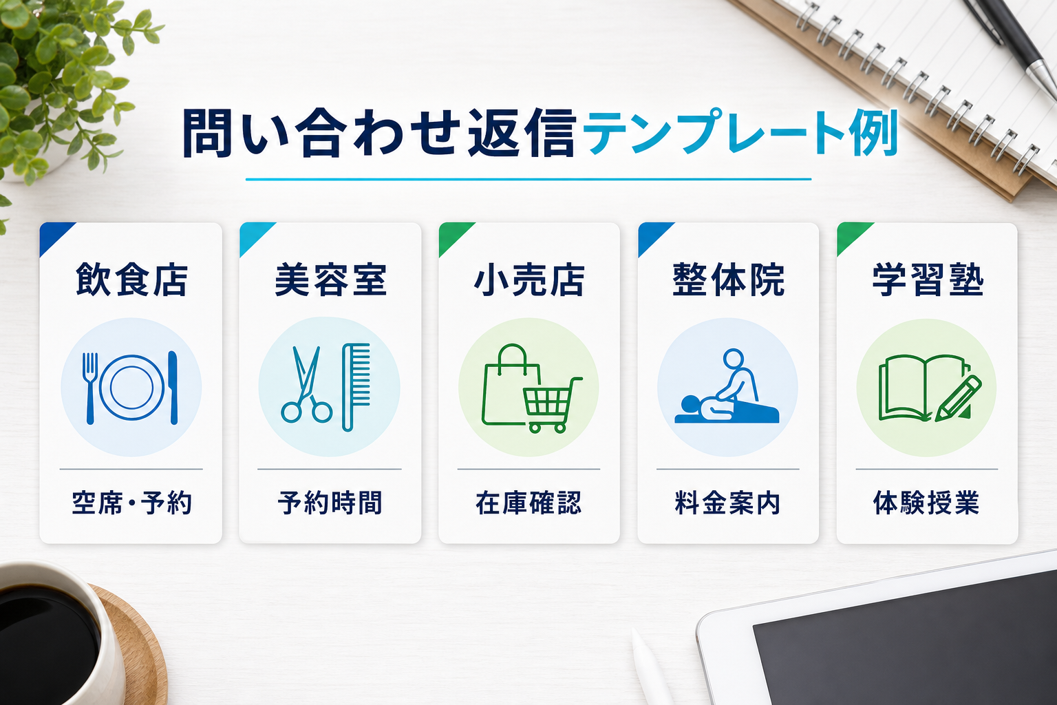 小さなお店で使える問い合わせ返信テンプレートの例