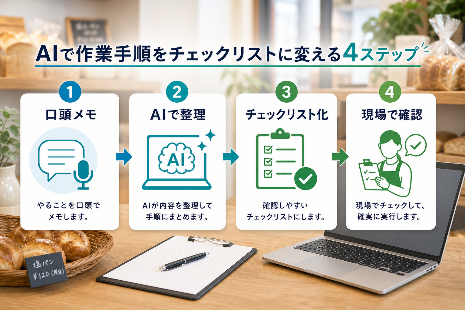業務手順をAIでチェックリスト化する流れ